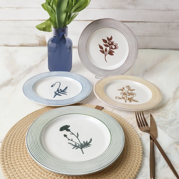 Keramika Floral Essence Assos Pasta Tabağı 22 Cm 4 Adet / 22890-93-94-22949 - 2