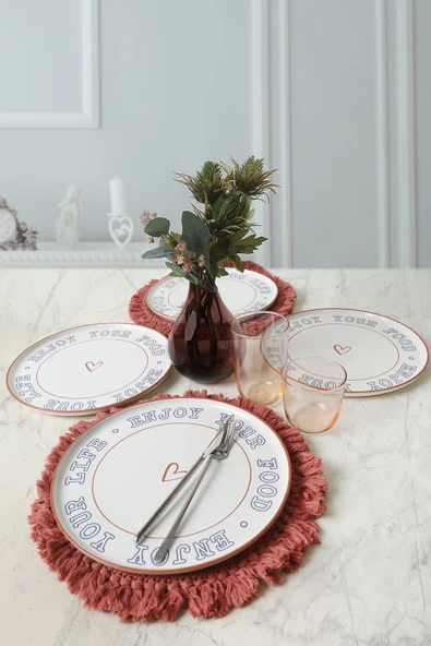 Keramika Enjoy Your Food Nordic Servis Tabağı 28 cm 4 Adet 22973 - Resim 3