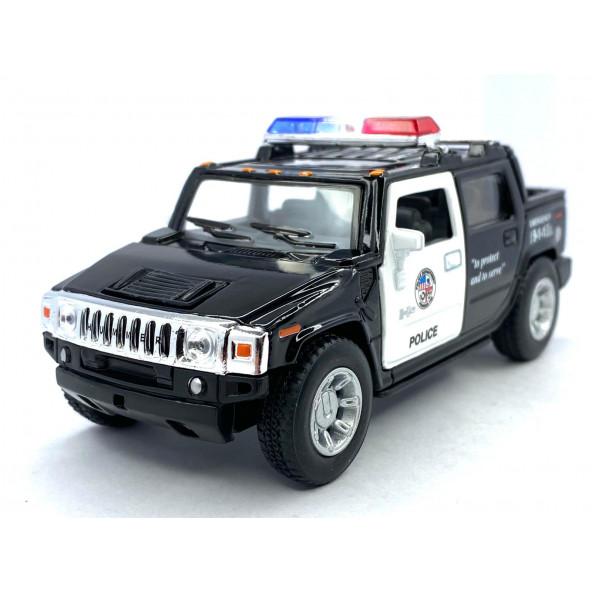 2005 Hummer H2 Sut (Police) - Çek bırak 5inch. Lisanslı Model Araba, Oyuncak Araba 1:40