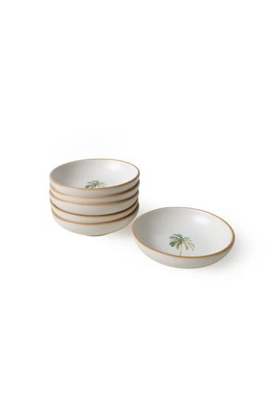 Keramika Bronze Palmiye Halka Çerezlik / Sosluk 13 Cm 6 Adet 22901 - 4