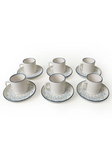 Keramika Floral Waves Nordic Kahve Takımı 12 Parça 6 Kişilik 22669-71 - 5