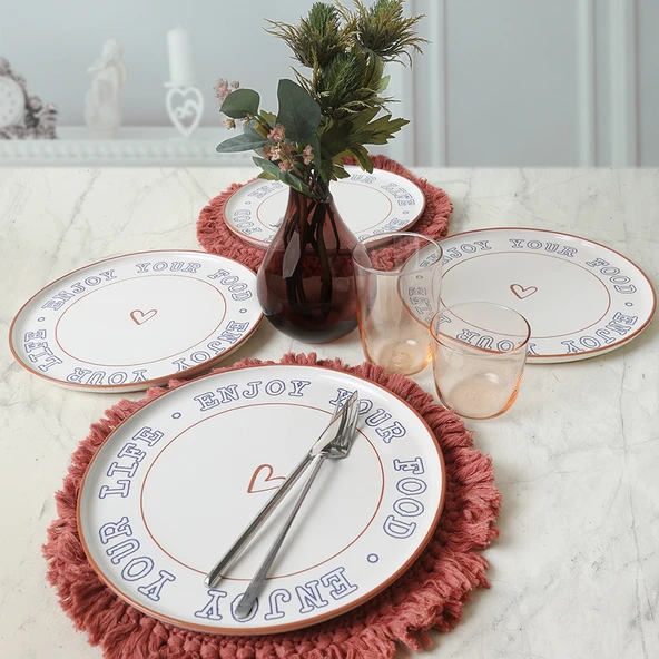 Keramika Enjoy Your Food Nordic Servis Tabağı 28 cm 4 Adet 22973 - 5