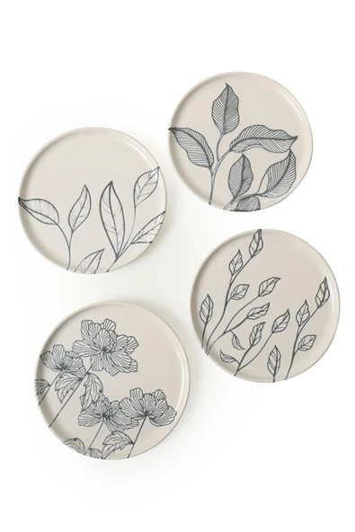 Keramika Leaf Traces Nordıc Pasta Tabağı 22 Cm 4 Adet  / 22881-82-83-85 - Resim 5