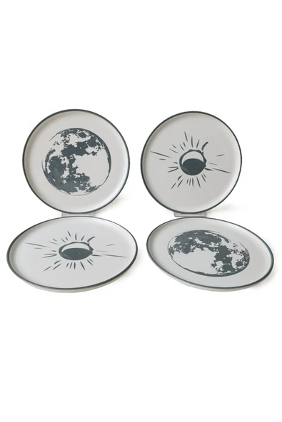 Keramika Black Shadow Nordic Pasta Tabağı 22 Cm 4 Adet 22981-82 - 4