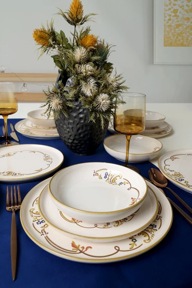 Keramika Bronze Bloom Yemek Takımı 18 Parça 6 Kişilik 22926-27-29 - 2