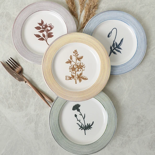 Keramika Floral Essence Assos Pasta Tabağı 22 Cm 4 Adet / 22890-93-94-22949