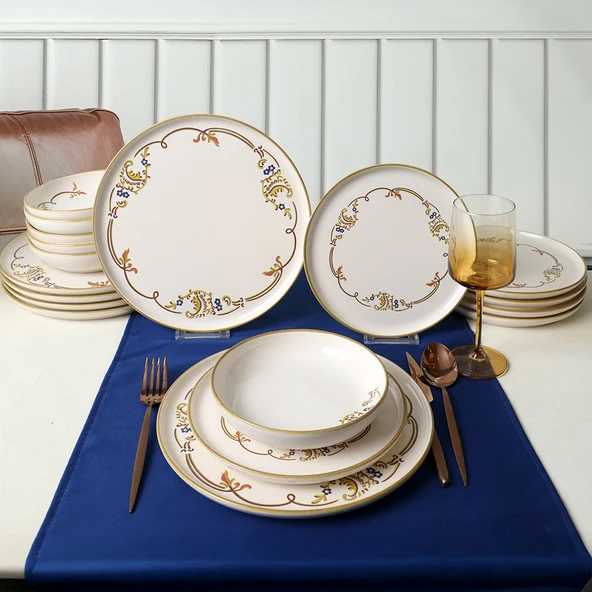 Keramika Bronze Bloom Yemek Takımı 18 Parça 6 Kişilik 22926-27-29 - 6