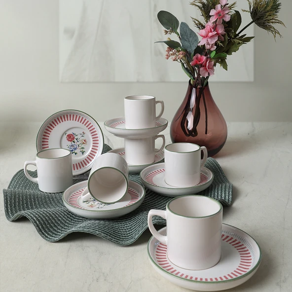 Keramika Rose Line Nordic Kahve Takımı 12 Parça 6 Kişilik 22910-12 - 3