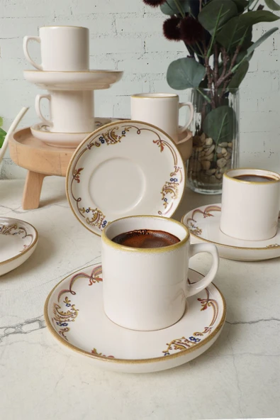 Keramika Bronze Bloom Nordic Kahve Takımı 12 Parça 6 Kişilik 22928-29