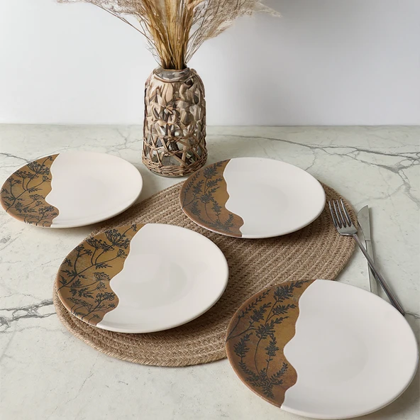 Keramika Terra Leaf Ege Pasta Tabağı 20 Cm 4 Adet 22878-79 - 4