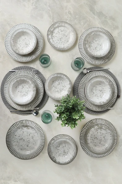 Keramika Deep  Moon Brown Assos Yemek Takımı 18 Parça 6 Kişilik 22880-88 - Resim 2