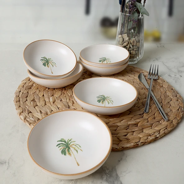 Keramika Bronze Palmiye Halka Çerezlik / Sosluk 13 Cm 6 Adet 22901 - 4