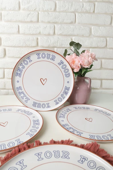 Keramika Enjoy Your Food Nordic Servis Tabağı 28 cm 4 Adet 22973 - Resim 5