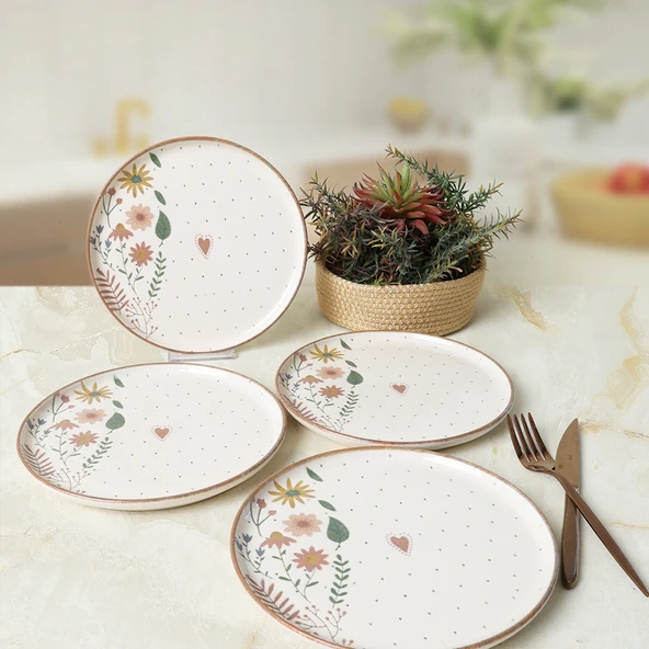 Keramika Soft Bloom Nordic Pasta Tabağı 22 Cm 4 Adet 22875 - 3