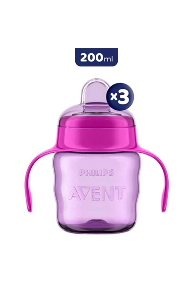 Eğitici Damlatmaz Bardak Kız 6m+ 200 Ml X 3