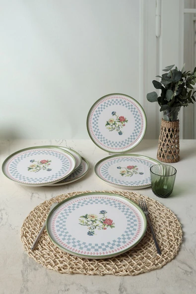 Keramika Rose Line Nordic Servis Tabağı 28 Cm 6 Adet 22911 - 3