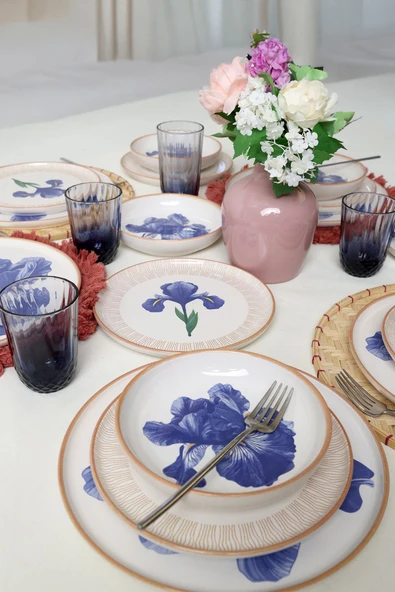 Keramika Brush & Bloom Yemek Takımı 18 Parça 6 Kişilik 22957-58