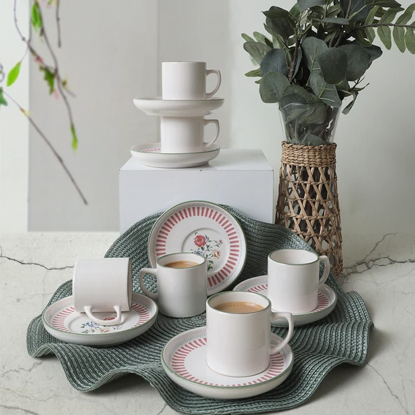 Keramika Rose Line Nordic Kahve Takımı 12 Parça 6 Kişilik 22910-12 - 2