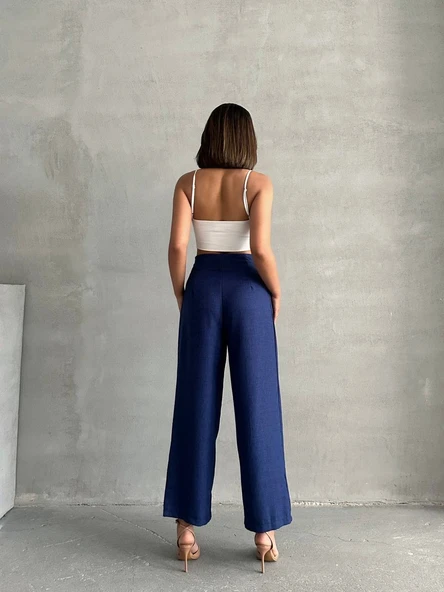 Kadın Kuşak Detaylı Siyah Pantolon - 3