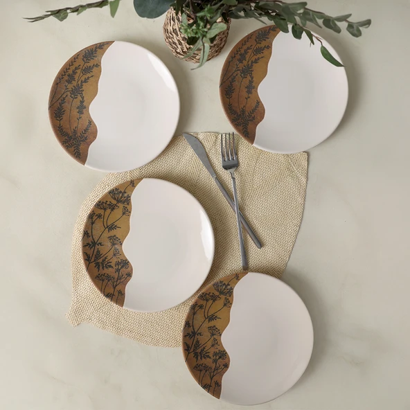 Keramika Terra Leaf Ege Pasta Tabağı 20 Cm 4 Adet 22878-79 - 3