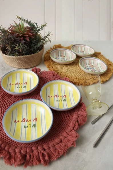 Keramika Mama Mia & La Dolce Vita Halka Çerezlik / Sosluk 13 Cm 6 Adet 22724-25 - 3