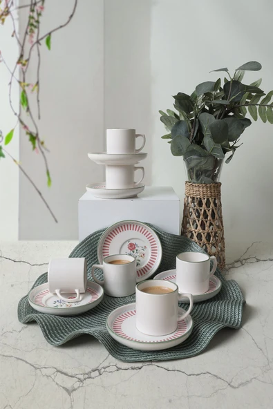 Keramika Rose Line Nordic Kahve Takımı 12 Parça 6 Kişilik 22910-12 - 2