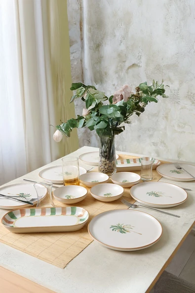 Keramika Bronze Palmiye Kahvaltı Takımı 12 Parça 6 Kişilik 22900-01 - Resim 5