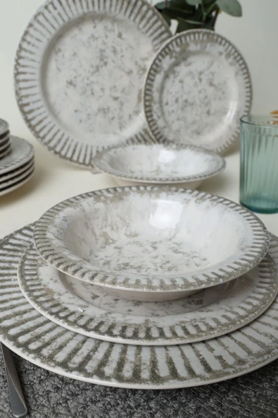 Keramika Deep  Moon Brown Assos Yemek Takımı 18 Parça 6 Kişilik 22880-88 - Resim 5