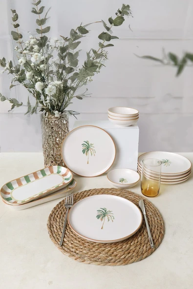 Keramika Bronze Palmiye Kahvaltı Takımı 12 Parça 6 Kişilik 22900-01 ürün görseli 1