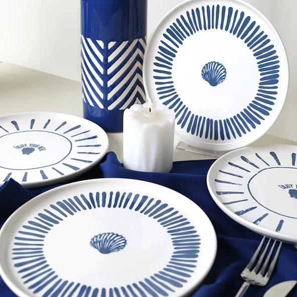Keramika Ocean Muse Nordıc Pasta Tabağı 22 Cm 4 Adet 22953-54 - 2