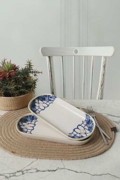 Keramika Wave Flow Noyan Kayık Tabak 26 Cm 2 Adet 22747 - Resim 3