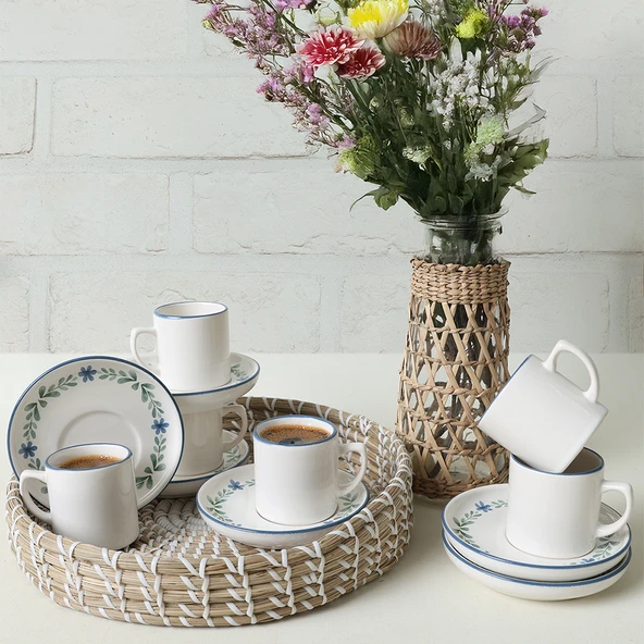 Keramika Daphne Nordic Kahve Takımı 12 Parça 6 Kişilik 22921-24