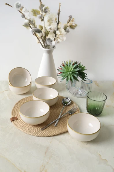 Keramika Bronze Bloom Bulut Kase 12 Cm 6 Adet 22928 - 3