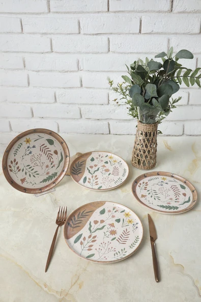 Keramika Soft Bloom Nordic Pasta Tabağı 22 Cm 4 Adet 22876-77 - Resim 3