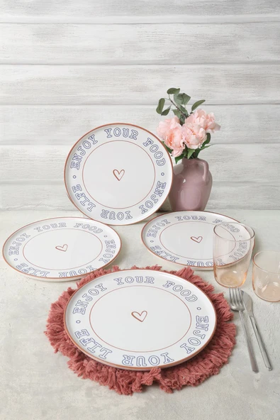 Keramika Enjoy Your Food Nordic Servis Tabağı 28 cm 4 Adet 22973 - Resim 2