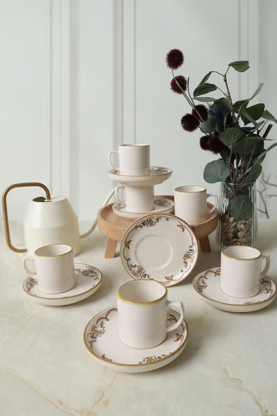Keramika Bronze Bloom Nordic Kahve Takımı 12 Parça 6 Kişilik 22928-29 - 7