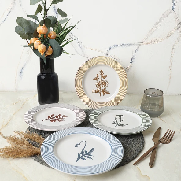 Keramika Floral Essence Assos Pasta Tabağı 22 Cm 4 Adet / 22890-93-94-22949 - 3