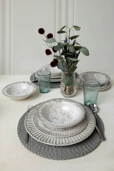 Keramika Deep  Moon Brown Assos Yemek Takımı 18 Parça 6 Kişilik 22880-88 - Resim 3