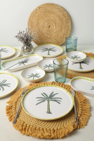 Keramika Palmiye Kahvaltı Takımı 12 Parça 6 Kişilik 22642 - 2