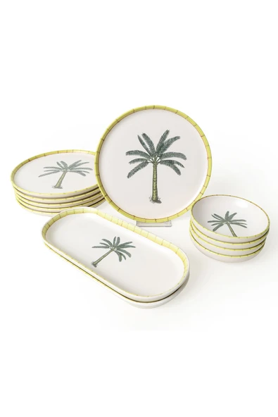 Keramika Palmiye Kahvaltı Takımı 12 Parça 6 Kişilik 22642 - 7