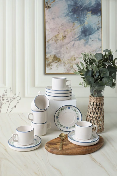 Keramika Daphne Stackable Çay Takımı 12 Parça 6 Kişilik 22921-24 - 4