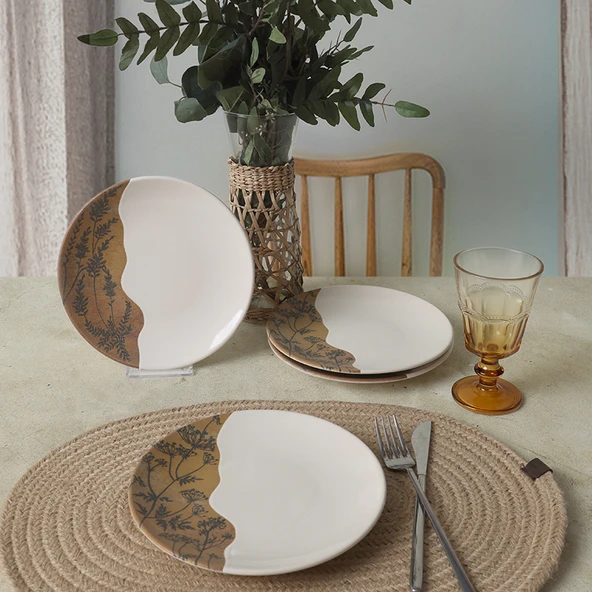 Keramika Terra Leaf Ege Pasta Tabağı 20 Cm 4 Adet 22878-79 - 2
