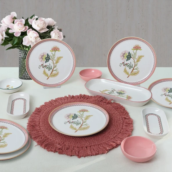 Keramika Çiçek Kahvaltı Takımı 13 Parça 6 Kişilik 22555 - 2