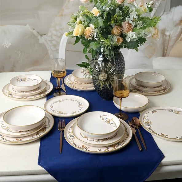 Keramika Bronze Bloom Yemek Takımı 18 Parça 6 Kişilik 22926-27-29 - 5