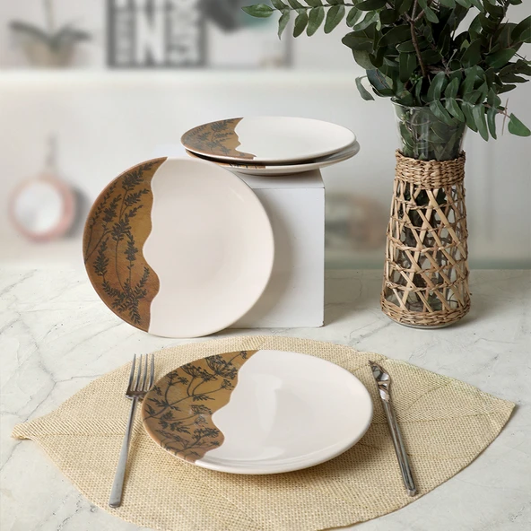Keramika Terra Leaf Ege Pasta Tabağı 20 Cm 4 Adet 22878-79 - 5