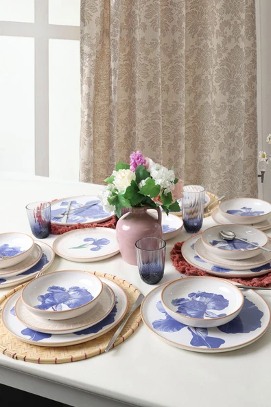 Keramika Brush & Bloom Yemek Takımı 18 Parça 6 Kişilik 22957-58 - 2