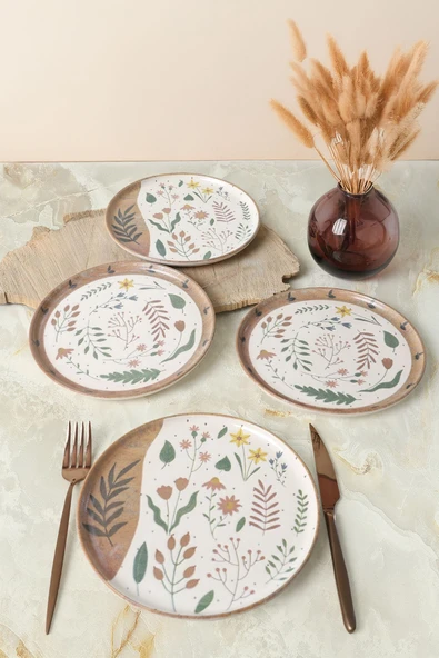 Keramika Soft Bloom Nordic Pasta Tabağı 22 Cm 4 Adet 22876-77 - Resim 2