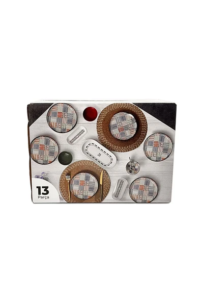 Keramika Etnik Kahvaltı Takımı 13 Parça 6 Kişilik 22552 - 4