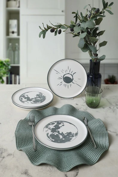 Keramika Black Shadow Nordic Pasta Tabağı 22 Cm 4 Adet 22981-82 - 3