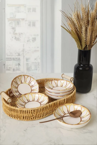 Keramika Worn Gold Halka Çerezlik / Sosluk 13 Cm 6 Adet 22967 - Resim 3